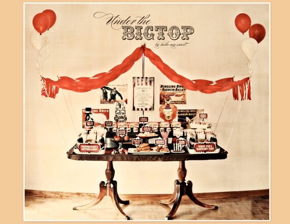 Vintage Circus Party - Printable Decorations Set