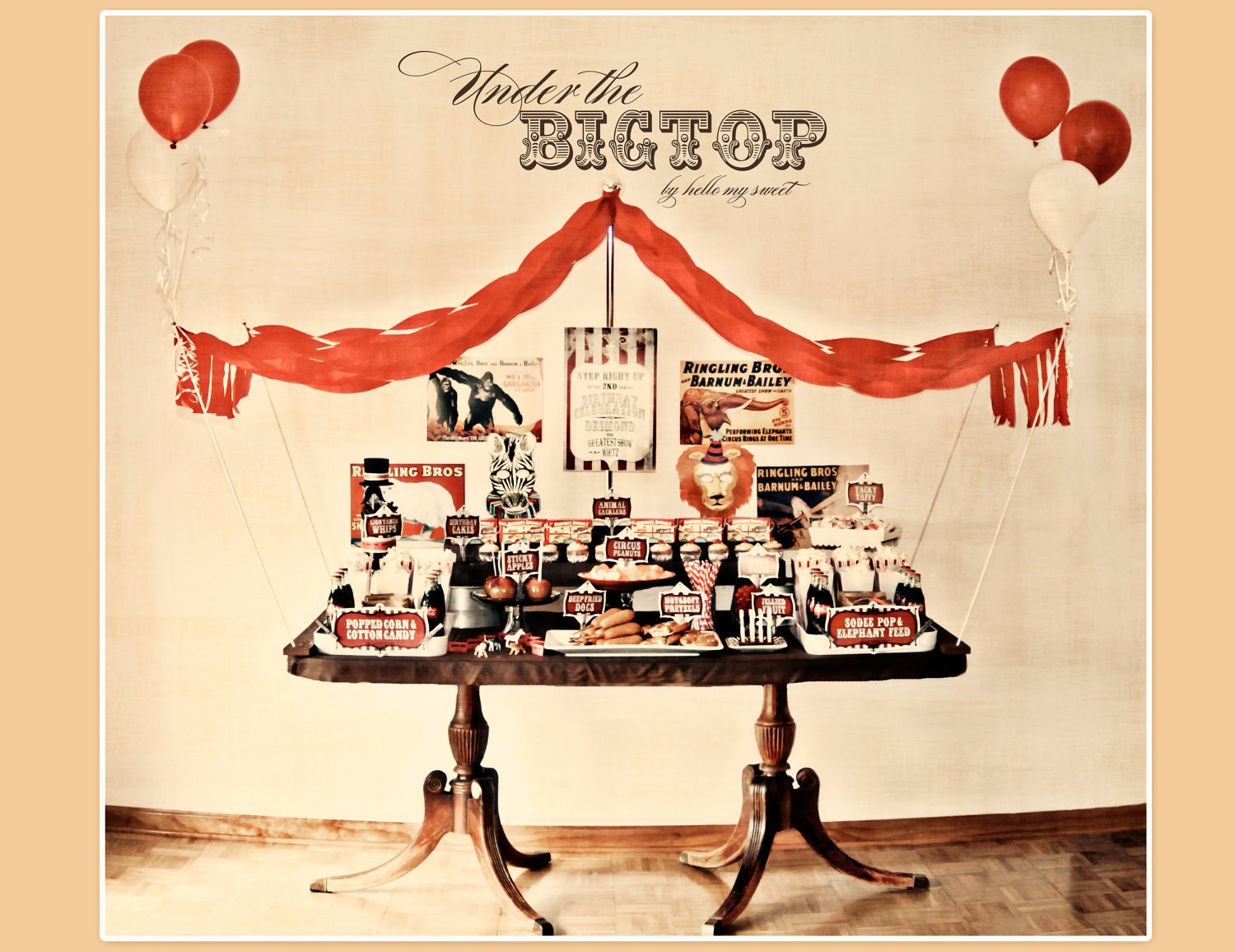 Vintage Circus Party - Printable Decorations Set