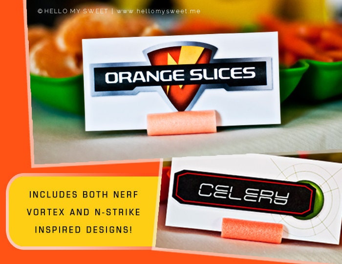 NERF Party - N-Strike or Vortex - Printable Birthday Party Decorations - FULL SET