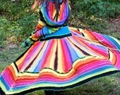 OOAK Made for you Custom size and color palette upcycled rainbow Kaleidoscope recycled sweater traveling dream elf coat