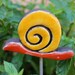 snail garden stake - plant stake - garden decor - lawn ornament - plant marker - ceramic - frost resistant - large snail