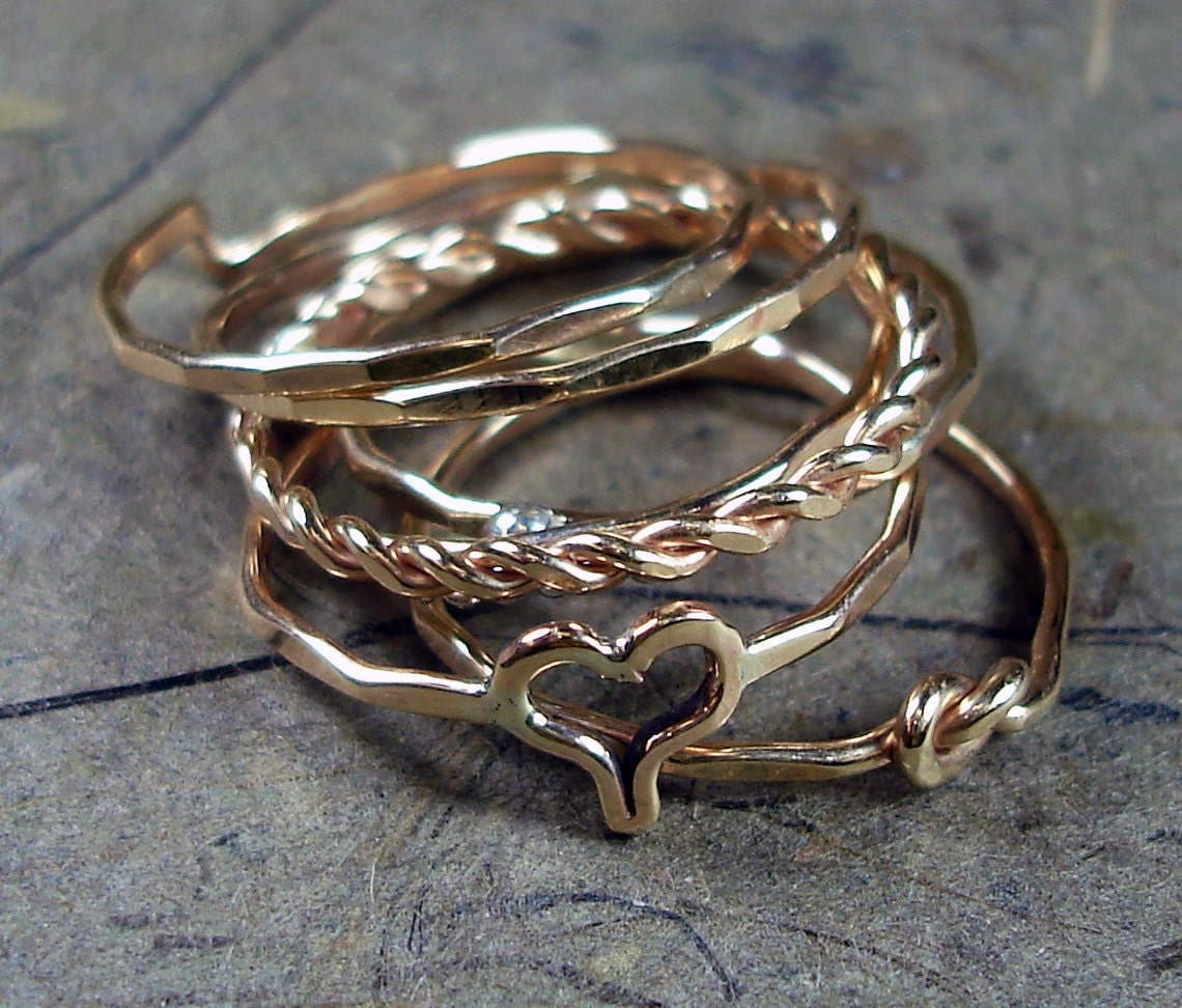 Stacked Rings 14kt Gold Filled - Mix and Match - Pick Your Own Rings