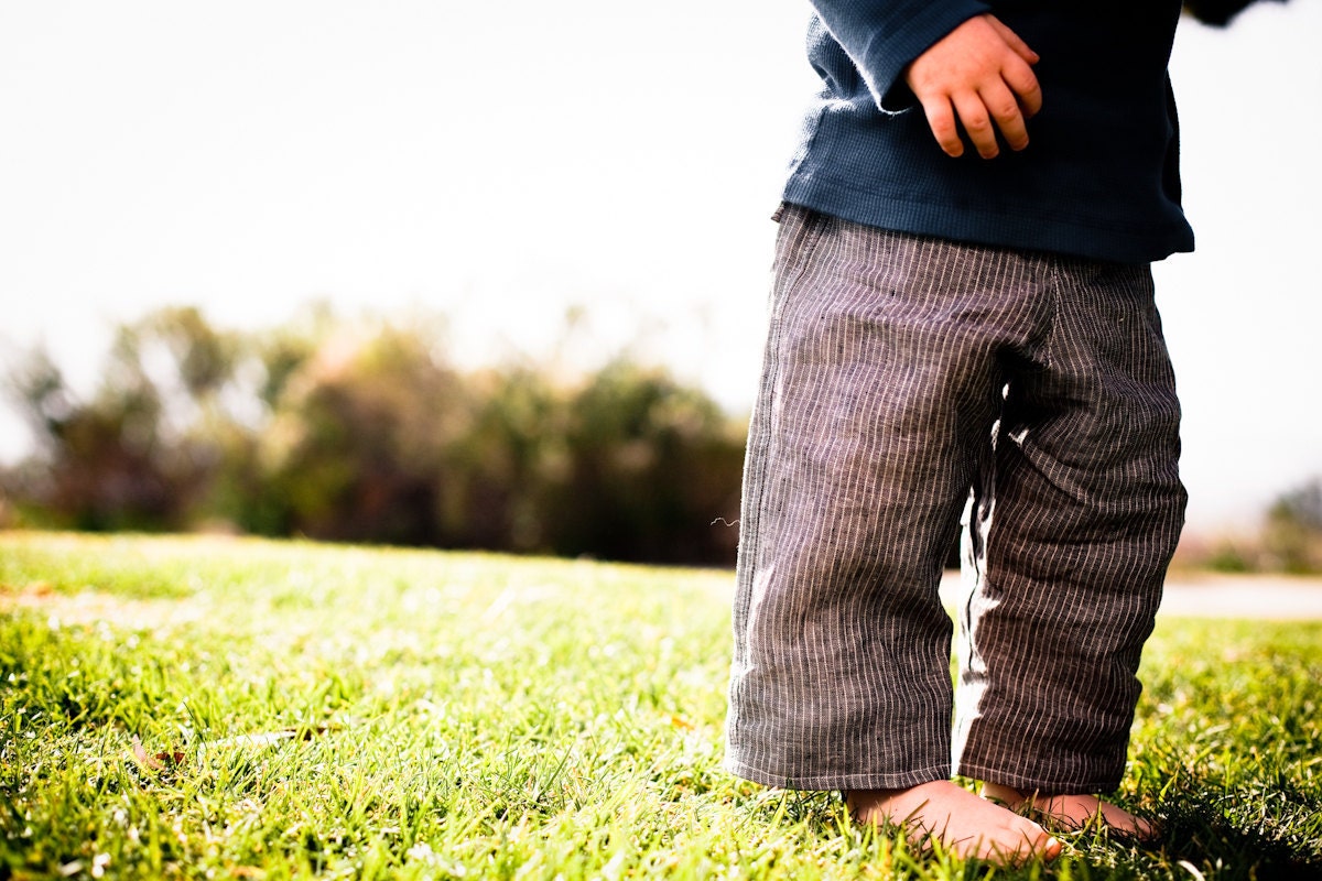 Linen Gatsby pants with pockets, 3m to 14y, any color