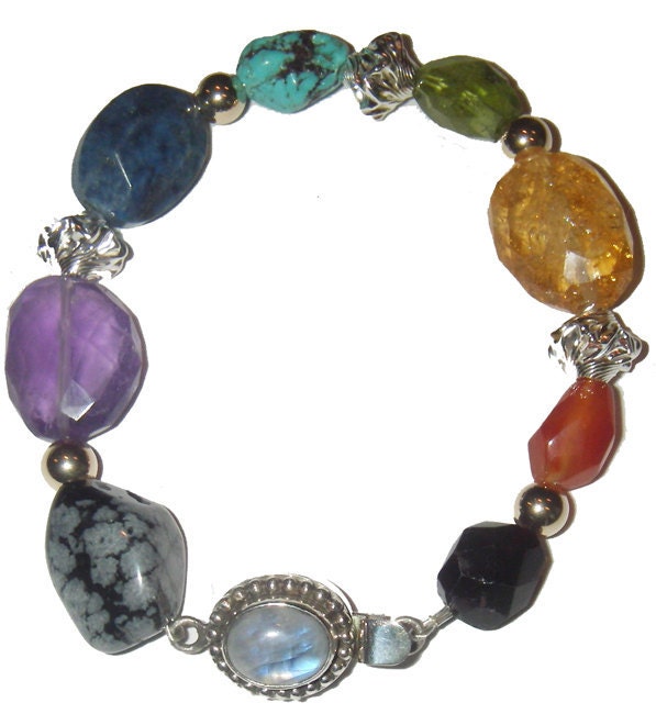 Rainbow Nugget Chakra Bracelet