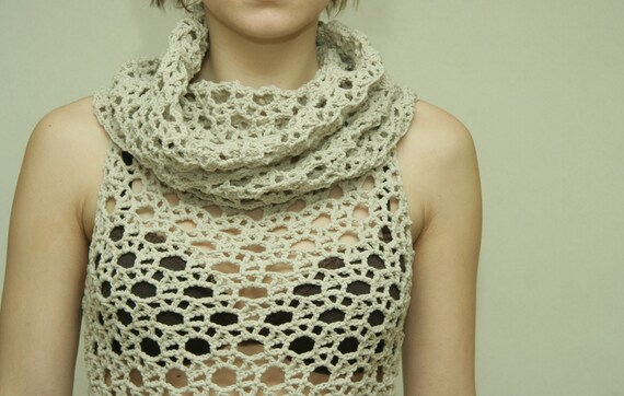 Crochet pattern PDF - Cowlneck Lace Top- sizes XS to L - Crochet Top Pattern Instant Download