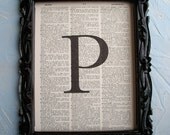 Dictionary Page Custom Monogrammed Simply Elegant Vintage Dictionary Print
