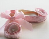 14 Colors Available - Flower Girl - Baby Shoes - Lace and Satin Ballet Flat - Baby to Toddler Sizes - Baby Souls Couture Baby Shoes