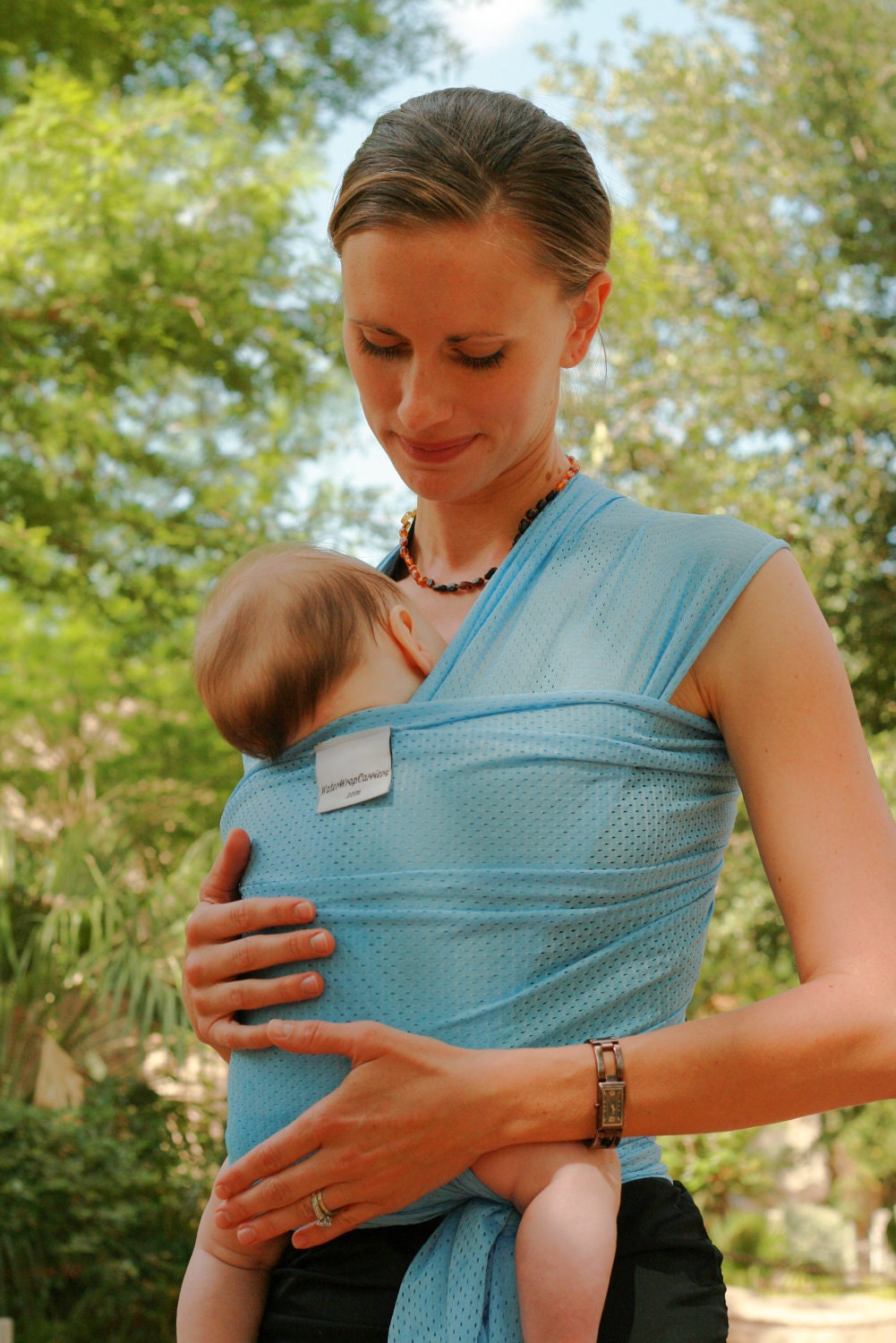 Beachfront Baby Wrap Carrier- water babywearing at the beach, pool, water park or in the shower- SKY BLUE