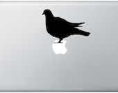 Pigeon laptop DECAL- macbook iPad computer- Gadget Art / Accessory - city urban flying rat perfect gift