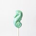 10 Seahorse Lollipops: Seafoam Green Glimmer