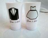 Flower girl gift, junior bridesmaid or ring bearer, LED light up tumbler, Personalized dress and tux glasses