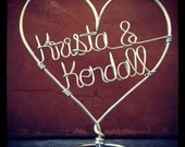 Custom Wire Heart Names Wedding Cake Topper