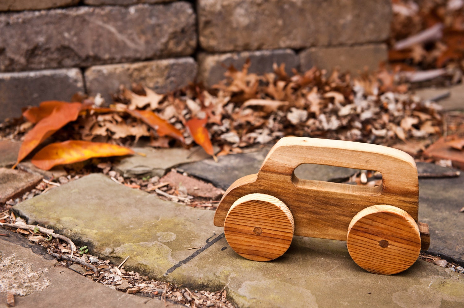 Roll Em' Truck by BANDY. Large 10 " long body with handle, salvaged poplar body, oak axles, durable and fun
