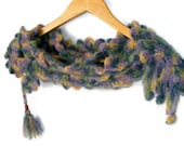 women Crocheted scarf, Multicolor Lace Neckwarmer, scarf, fashion, gift, winter trends, fashion, mohair