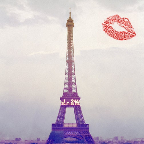 Paris07 Eiffel Tower Romantic 8"x8" Photograph For Modern Cafe Bar Pub Hotel Restaurant Nursey Home Office Fine Art Wall Decor