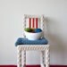 White Accent Chair, Home Office Chair, Upcycled Furniture, Crochet Home Decor, Eco-Friendly Fiber Art by Knits for Life