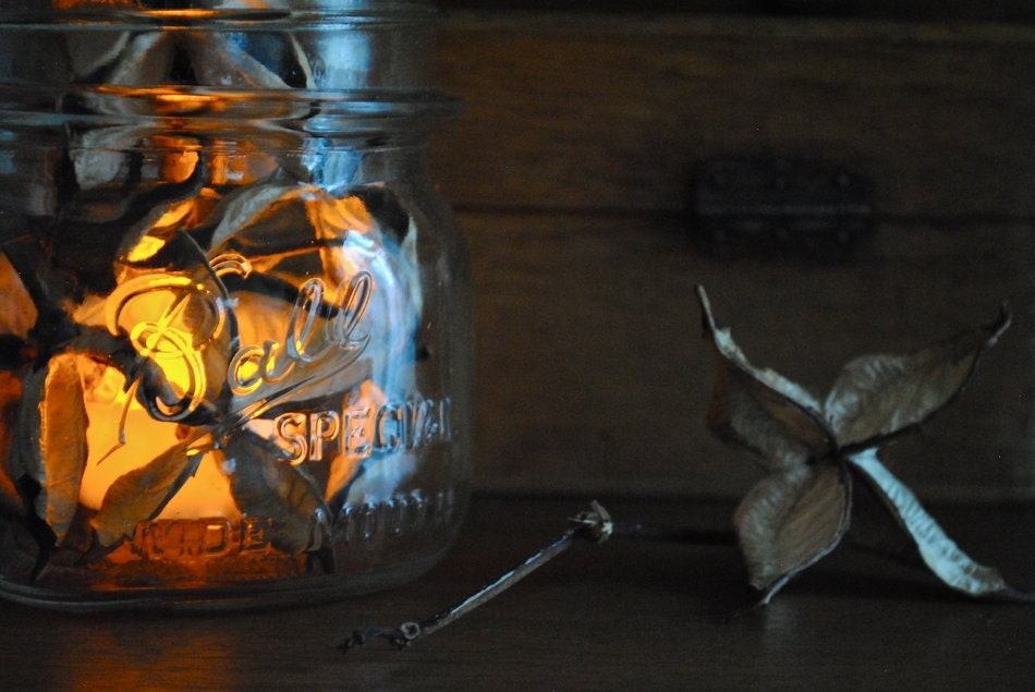 Cotton Bur Luminary - Raw Cotton - Natural Cotton Bur - Vintage - Wedding - Christmas - Holiday - Home Decor - Centerpiece