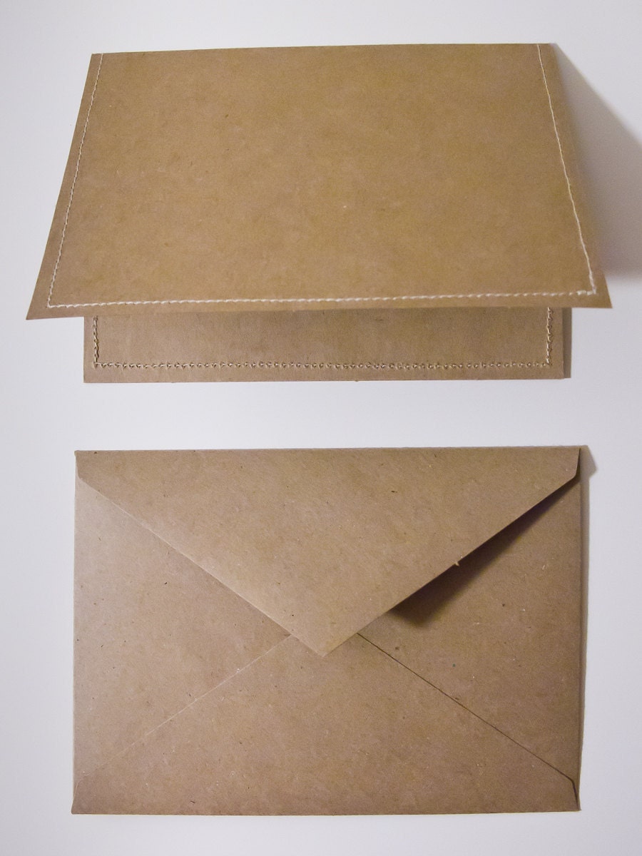 Note Cards - Set of 20 Contrast Stitched Note Cards with Envelopes