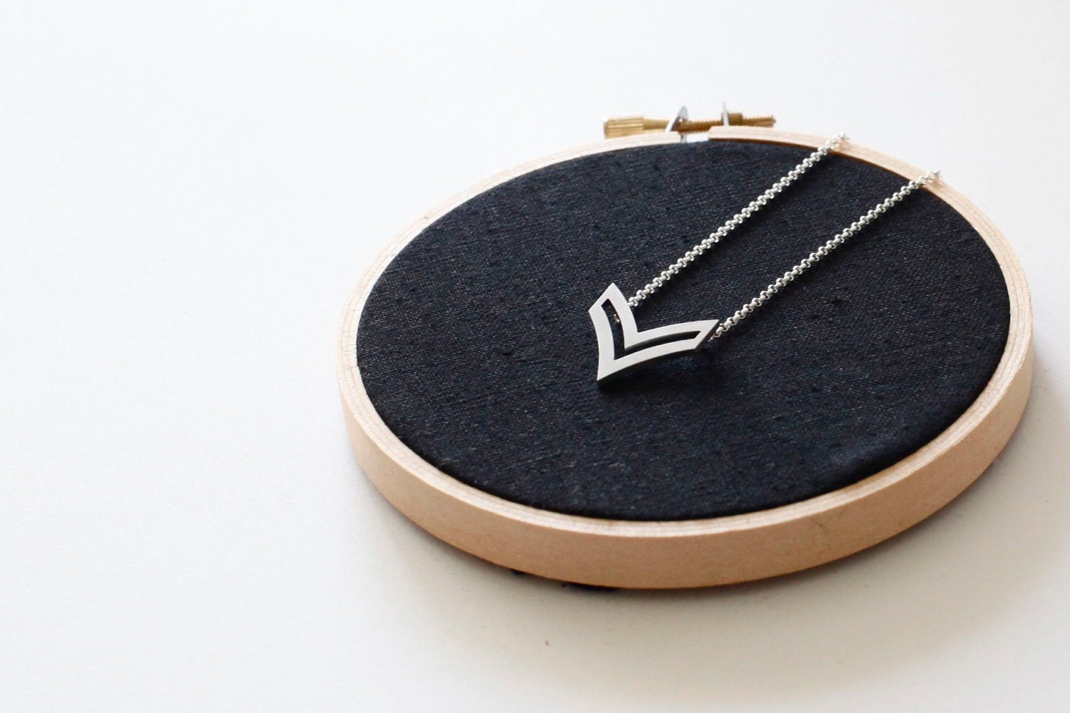 ON SALE  The Little Corporal - Stainless steel and sterling silver necklace