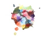 WHENEVER abstract watercolor art print in multicolor