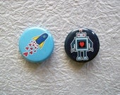Geeky Love 1.25" Fridge Magnet Set of 2 Designs