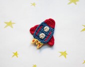 Instant Download - PDF Crochet Pattern - Rocket Applique - Text instructions and SYMBOL CHART instructions