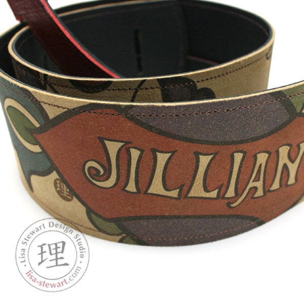 Leather Suede Custom Guitar Strap - Personalized