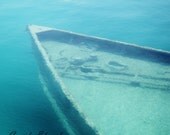 Beach Cottage Decor, Ship Wreck Photography, Sunken Boat, Abandoned Ship, 8x10 Print