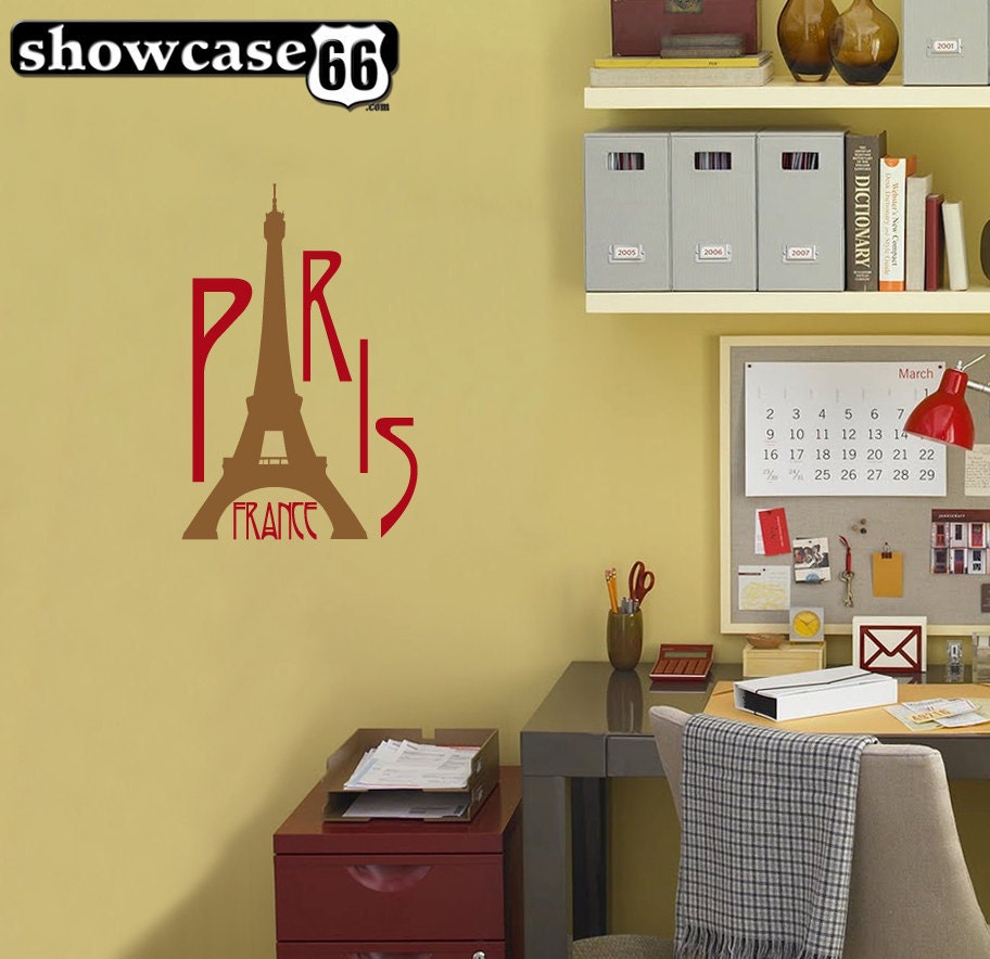 Paris, France - Vinyl Wall Art - FREE Shipping - Fun Paris Wall Decal - DIY