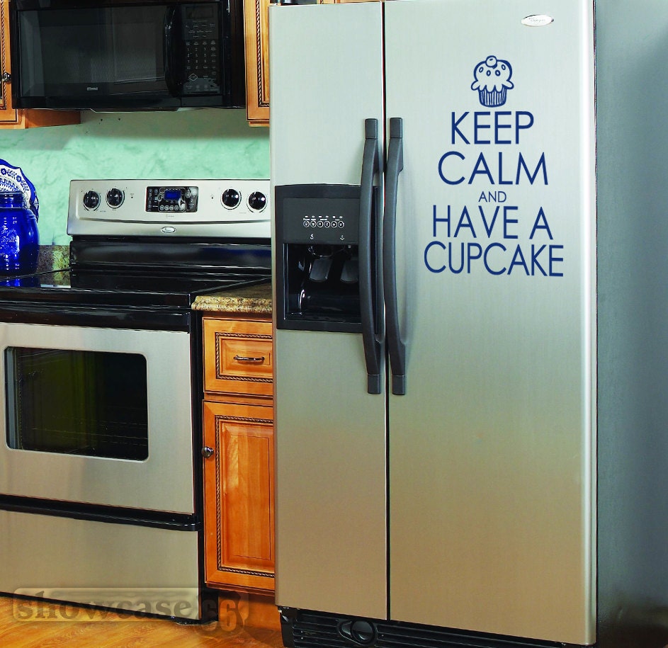 Keep Calm and Have A Cupcake - Vinyl Wall Art - FREE Shipping - Fun Kitchen Wall Decal - Great Gift