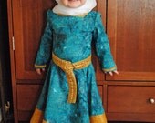 My Fairy Tale: Princess Merida Formal Gown, Wimple, Headring and Belt from Disney Pixar's Brave - Sizes 6, 7, 8, and 10