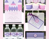 Princess Party Printable - (Pastel) Birthday Party Pack with Invitation, EDITABLE text PDF file - personalize at home with Adobe Reader