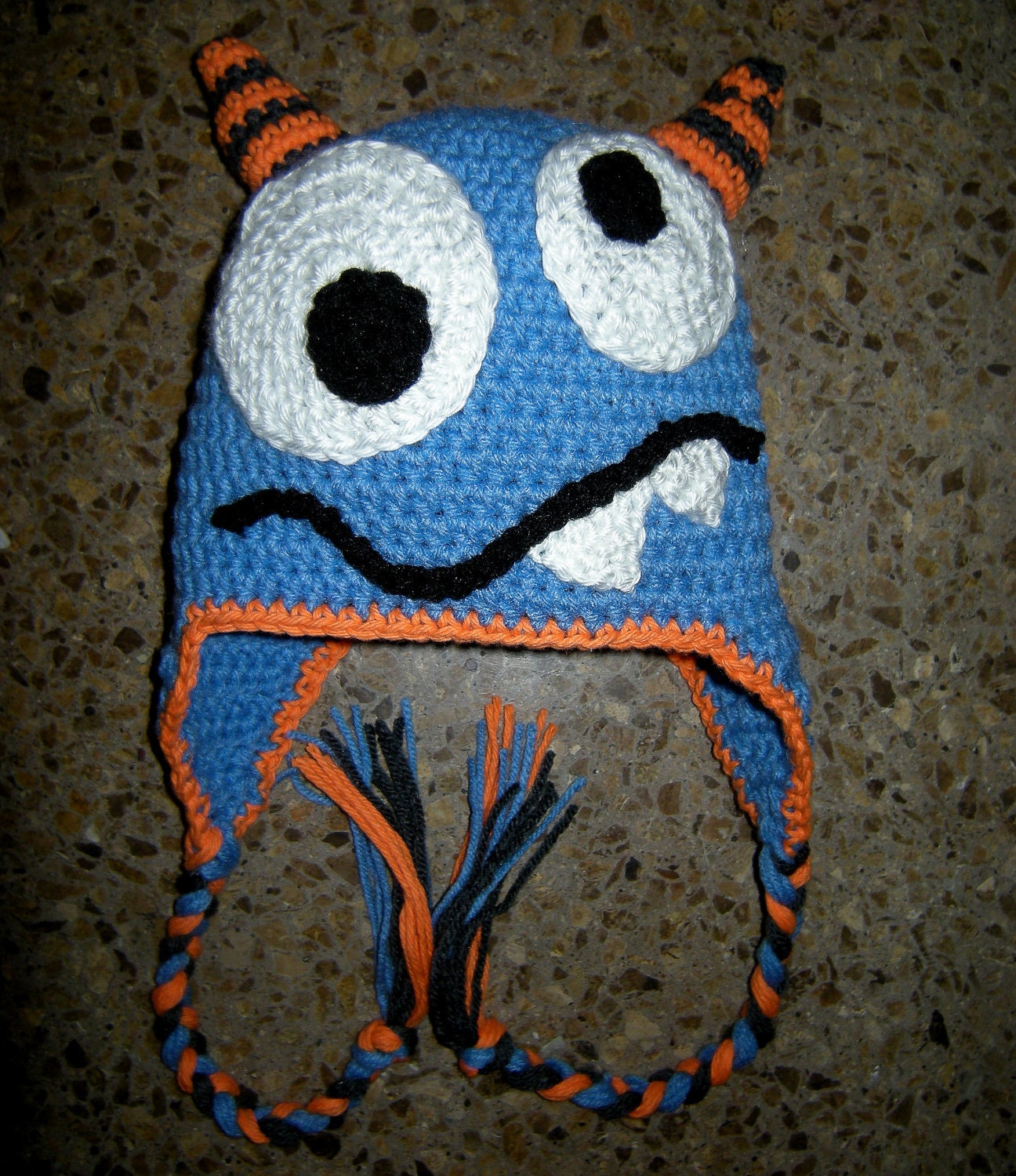 Boy, Monster Hat, Crochet Hats, Baby Boy, Crochet Monster Hat, Beanie, Earflaps, MADE TO ORDER