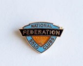 National Federation Solo Clubs - Vintage golden and Blue Enamel Badge