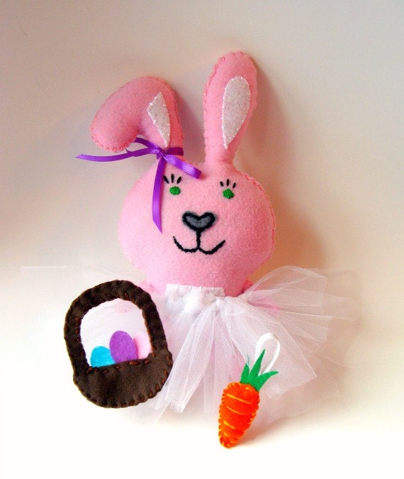 CLEARANCE - Felted Bunny with tutu and accessories - large