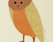 owl - mid century design art print