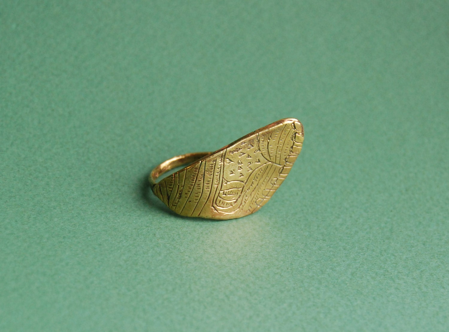 Golden moth wing ring