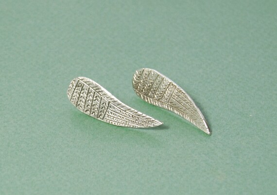 Silver wing earrings