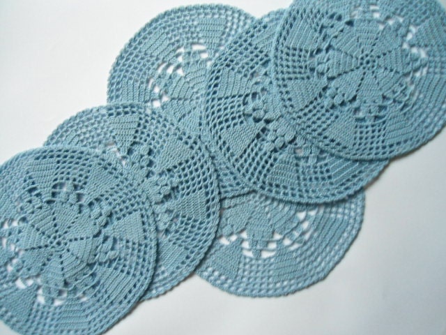 Set of 6 round crochet doilies , coaster ,pot holders ,home decor ,table decoration ,handmade