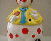 Clown Cookie Jar Made in Japan LARGE Circus Clown Ceramic Cookie Jar from The Back part of the Basement