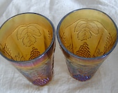 Two Vintage Carnival Grape Juice Glasses - at KonniesPlace