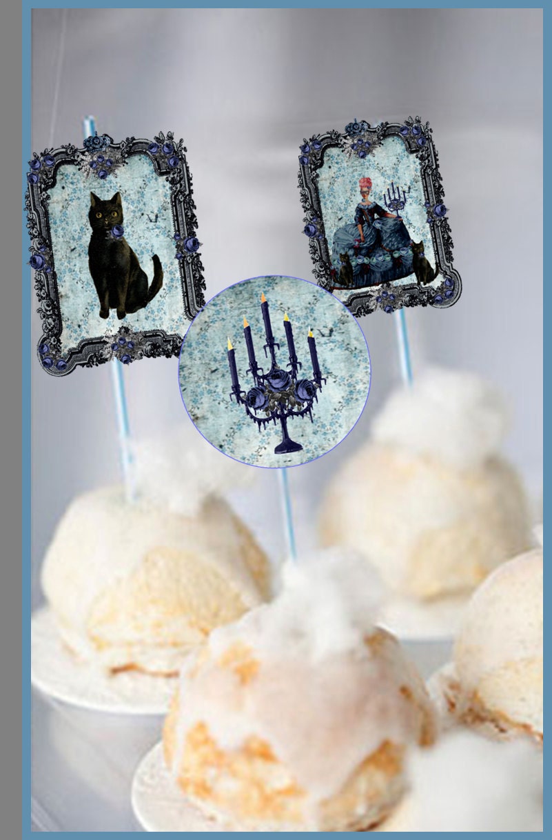 MARIE ANTOINETTE Enchanted Evening PRINTABLE Party Toppers - Halloween Masquerade Ball - Bella Bella Studios Il_570xn
