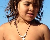 Shark Boy Necklace - shark tooth necklace - gift wrapped party favor set of one