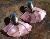 Vintage Pink Shell Earrings
