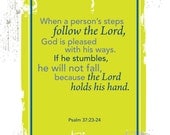 DIY Printable Digital Scripture Art Print file bible verse - Psalm 37:23-24