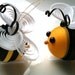 Bumble Bee Ornaments Paper Quilled in Black and Yellow