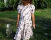 Flowers Printed Girls Long Dress Vintage Handmade Button Up Childrens Clothing