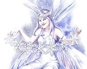 Snowflake Winter Snow Ice Fairy Blank Card