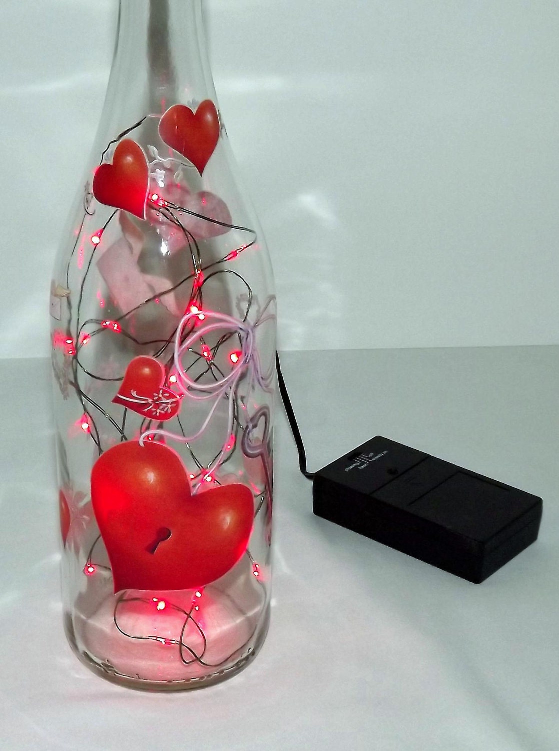 Key To Your Heart Bar/Table Bottle LED Red Lights Accent Lamp/Light-Wonderful Gift Idea