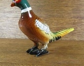 Vintage 1940s Ceramic Ring Neck Pheasant Bird Figurine Ucagco Japan Wild Bird